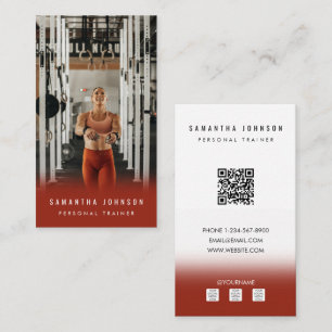 Terracotta Personal Trainer Fitness Athlete Photo Business Card