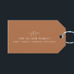 Terracotta Personalised A Gift From Family Name  Tags<br><div class="desc">Minimalist Personalised A Gift From Family Name Gift Tags in Terracotta</div>