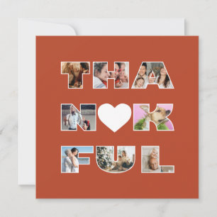 Terracotta Photo Collage Thanksgiving Holiday Card