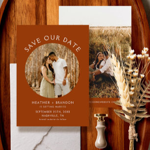 Terracotta Photo Save Our Dates Invitations