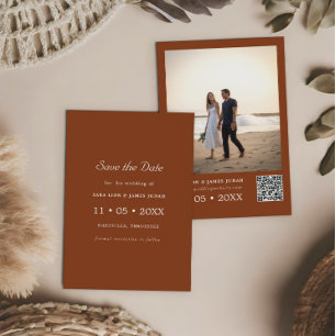 Terracotta Photo Save the Date Card