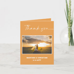 Terracotta Photo Wedding Folded Thank You Card