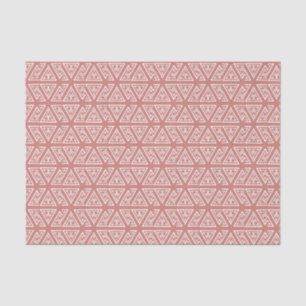Terracotta Pink and White Geometric Pattern Tissue Paper
