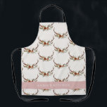 Terracotta pink antler watercolor floral elegant apron<br><div class="desc">Rustic foliage,  floral and stag antlers home personalise gift apron set. With beautiful watercolor foliage,  white,  burgundy,  rust,  terracotta and sage green florals,  stag antlers,  this modern rustic set will look classy in your home and great reminder of your special day.</div>