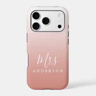 Terracotta Pink Ombre Script Future Mrs Name