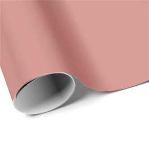 Terracotta Pink Solid Plain Colour Wrapping Paper