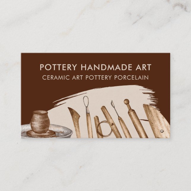 Terracotta Pottery Ceramic Clay Handmade Studio Business Card (Front)