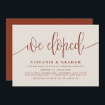 Terracotta Pretty Calligraphy Wedding Elopement Invitation<br><div class="desc">We eloped! Announce your wedding to family and friends with this boho elopement announcement postcard. It features a pretty script and simple typography. Personalise by adding names,  date,  venue,  photo and message. This terracotta wedding announcement card is also perfect for any theme or season.</div>