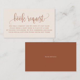 Terracotta Pretty Script Boho Book Request Card
