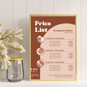 Terracotta Product Image Retro Arch Price List Poster