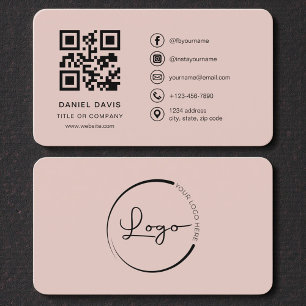 Terracotta Professional Company Logo QR Code Business Card