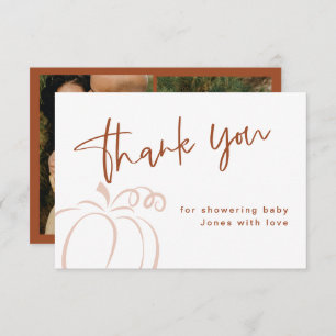Terracotta Pumpkin Baby Shower Thank You Card