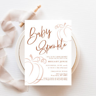 Terracotta Pumpkin Fall Bohemian Baby Sprinkle Invitation