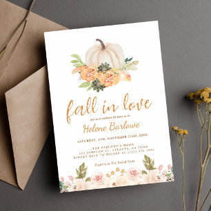Terracotta Pumpkin Floral Fall Bridal Shower Invitation
