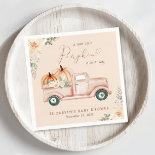 Terracotta Pumpkin Truck Baby Shower Napkin