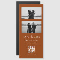 Terracotta QR Code Photo Strip Magnetic Wedding