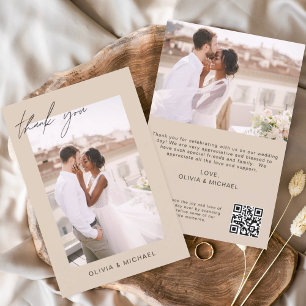 Terracotta QR Code Wedding Thank You Photo