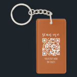 Terracotta QR Code Your Logo Business Cards Key Ring<br><div class="desc">Terracotta QR Code Your Logo Business Cards Keychain</div>