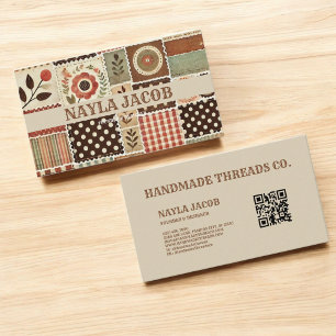 Terracotta Quilt Patchwork Handmade Clothing Business Card