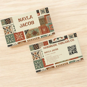 Terracotta Quilt Patchwork Handmade Clothing Business Card