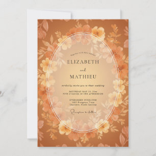 Terracotta Ranunculus Muted Eucalyptus Wedding Invitation