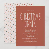 Terracotta Red Boho Polka Dot Christmas Dinner