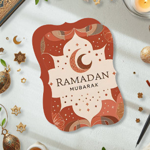 Terracotta Red Craft Ramadan Mubarak  Invitation