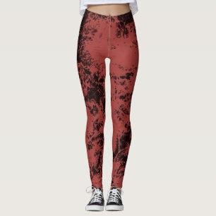 Terracotta red marble texture   leggings