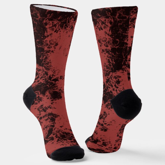 Terracotta red marble texture   socks (Angled)