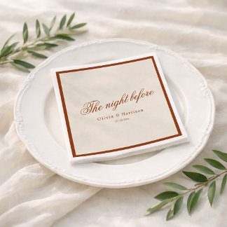 Terracotta Rehearsal Dinner Wedding Napkin