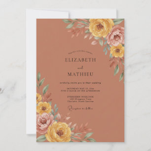 Terracotta Resplendent Fall Wedding Invitation