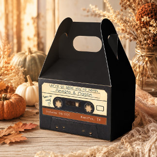 Terracotta Retro Cassette Tape Wedding Favour Box