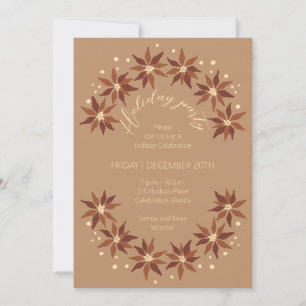 Terracotta retro style Christmas party Invitation