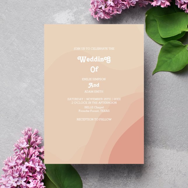 terracotta  retro vintage 70s wedding invitation (Creator Uploaded)