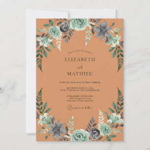 Terracotta Rich Harvest Wedding Invitation