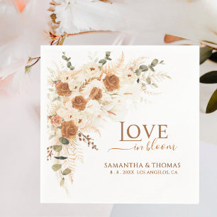 Terracotta Rose & Calla Lily Wedding Napkin