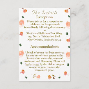 Terracotta Rose Catholic Wedding Enclosure Card