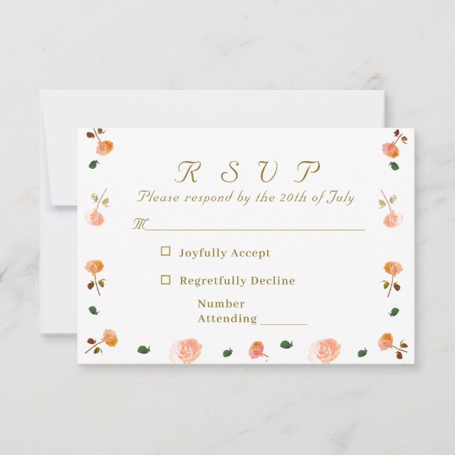 Terracotta Rose Catholic Wedding Enclosure Card (Front)