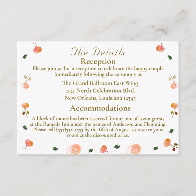 Terracotta Rose Catholic Wedding Enclosure Card (Front)