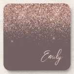 Terracotta Rose Gold Blush Pink Glitter Monogram Coaster<br><div class="desc">Terracotta and Rose Gold Blush Pink Glitter Script Monogram Name Paper Coasters. This makes the perfect graduation,  birthday,  wedding,  bridal shower,  anniversary,  baby shower or bachelorette party gift for someone that loves glam luxury and chic styles.</div>