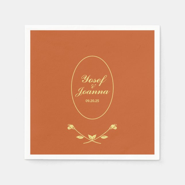 Terracotta Rose Napkin (Front)