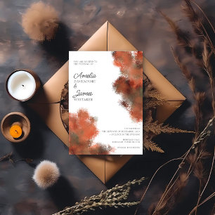 Terracotta Rose Watercolor Wedding Invitation
