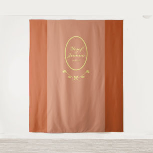 Terracotta Rose Wedding Backdrop Tapestry