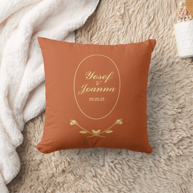 Terracotta Rose Wedding Cushion (Blanket)