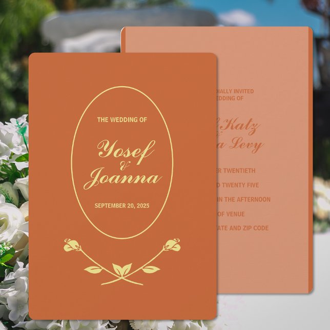 Terracotta Rose Wedding Invitation (Creator Uploaded)