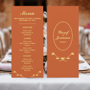 Terracotta Rose Wedding Menu