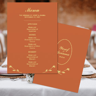 Terracotta Rose Wedding Menu
