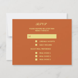 Terracotta Rose Wedding Response RSVP Card