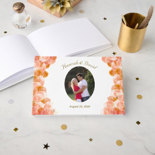 Terracotta Roses Catholic Wedding Foil Guestbook