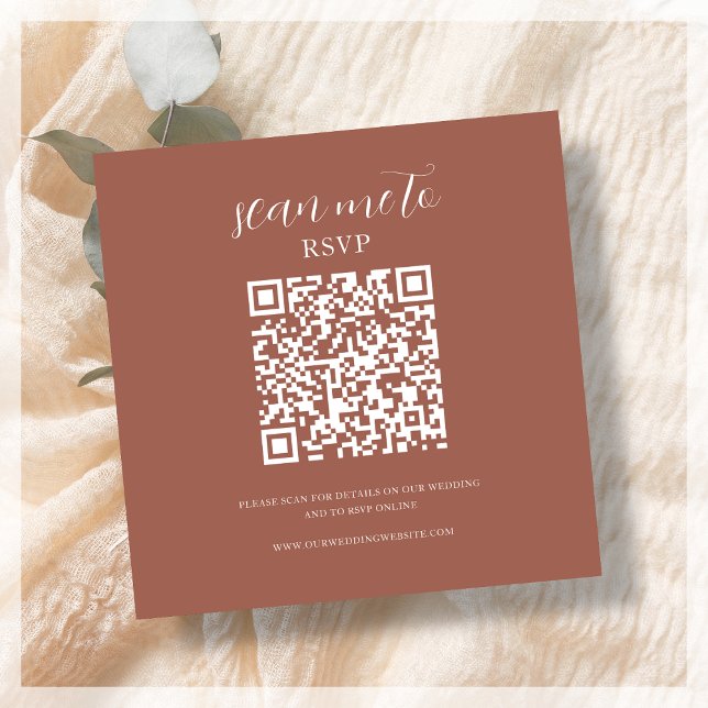 Terracotta | RSVP QR Code Enclosure Card (Creator Uploaded)
